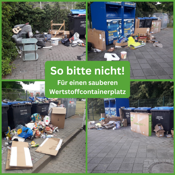 Bild vergr&ouml;&szlig;ern: F�r einen sauberen Wertstoffcontainerplatz