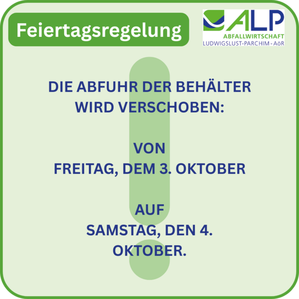 Bild vergrößern: Feiertagsverschiebung Tag der deutschen Einheit 2025